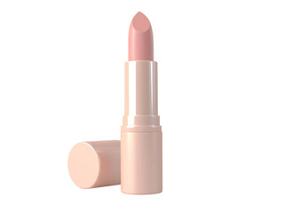 3D Of Elegant Nude Lipstick Mockup on Transparent Background