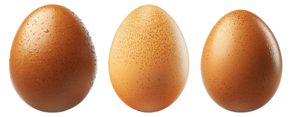Speckled egg with natural pattern and smooth surface, isolated on white transparent background. Concept of nature, wildlife, and reproduction