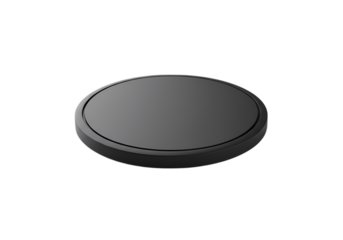 Circular Black Object: 3D Render, Matte Texture, Disk Shape, Minimalist Design Element, Perfect for Mockups and Backgrounds