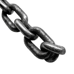 Obraz premium Industrial chain symbolizing strength and security in various applications, Industrial Chain A Symbol Strength and Security, white background