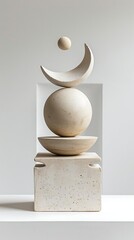 Abstract ceramic sculpture with smooth curves and minimalist design elements