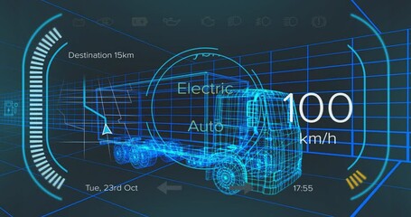 Hybrid mode showing starting truck accelerating then shifting to Electric then Hybrid then Auto - Powered by Adobe