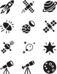 Satellite Rocket Moon SVG Bundle

