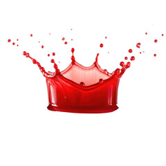 Red Liquid Splashes on transparent 