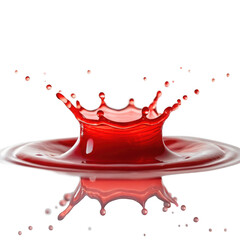 Red Liquid Splashes on transparent 