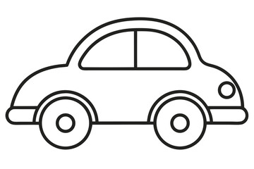 Fototapeta premium A Simple Outline Of A Basic Toy Car For A Clean And Minimalist Kids Or Play Icon