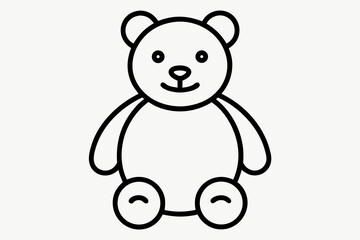 Fototapeta premium A Very Simple Outline Of A Basic Teddy Bear Shape For A Clean And Minimalist Toy Icon
