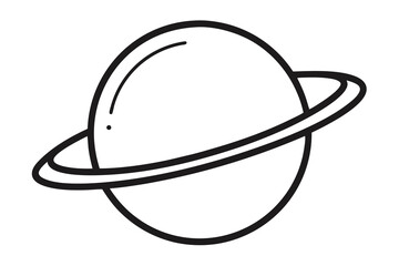 A Basic And Simple Outline Of A Generic Planet For A Minimalist Space Or SciFi Icon