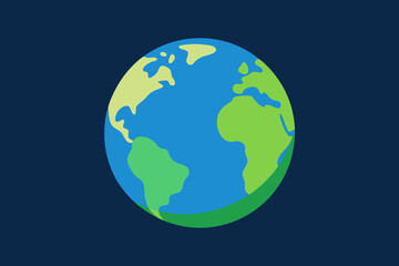 Fototapeta premium A Simple Graphic Depiction Of The Earth From Space For A Clean And Global Icon
