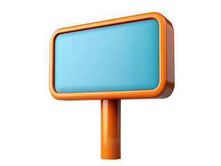Fototapeta premium 3D Of Blank Orange and Blue Signpost on Transparent Background