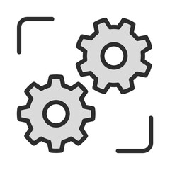 Cogwheel Gears Icon Machine Part Industrial Mechanism Engineering System Solution