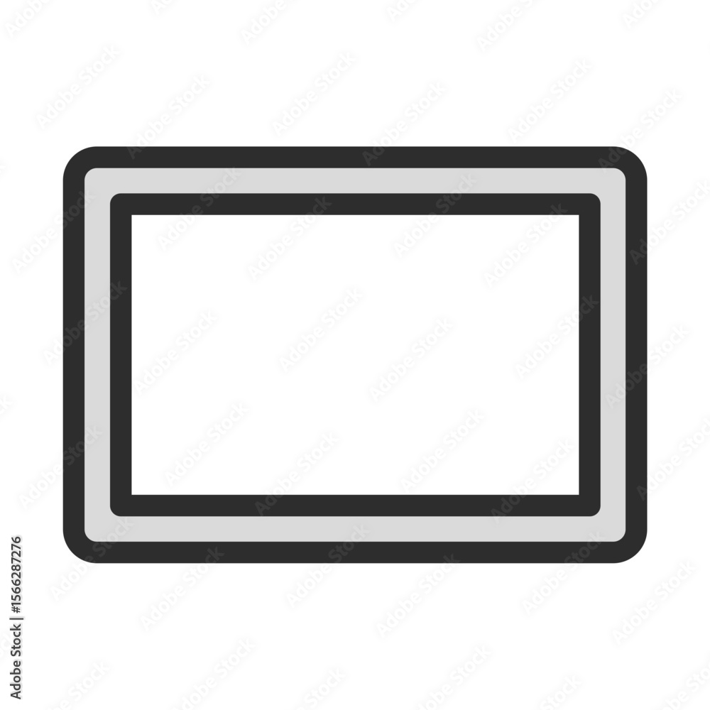 Poster empty horizontal frame rectangle outline border element isolated graphic