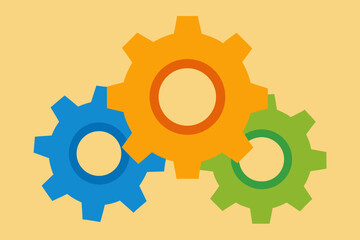 A Design Of Interlocking Gear Shapes For A Clean And Modern Tech Or Industry Icon