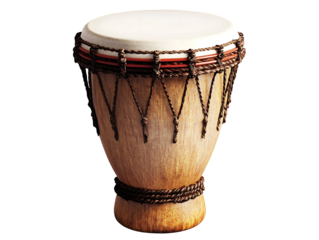 3D Of African Djembe Drum on Transparent Background