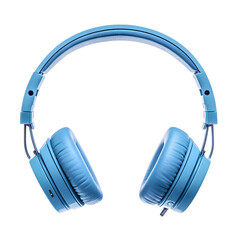 Stylish Light Blue Headphones Against transparent Background