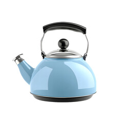 Stylish Light Blue Kettle with Handle and Lid