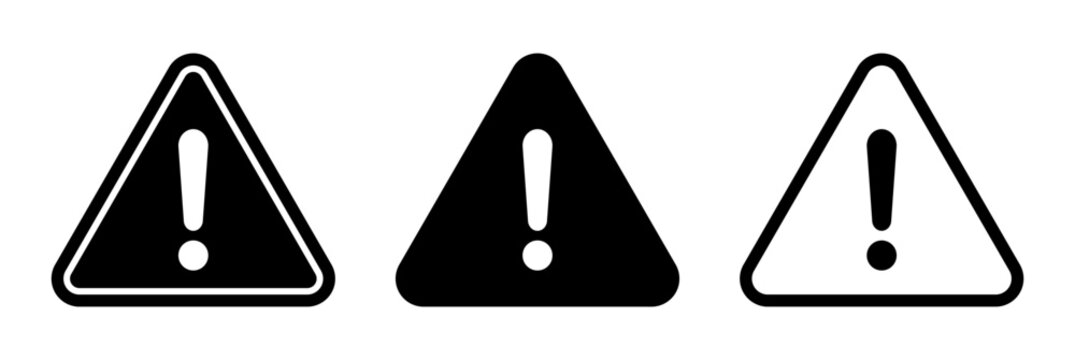 Set of caution, danger and warning signs