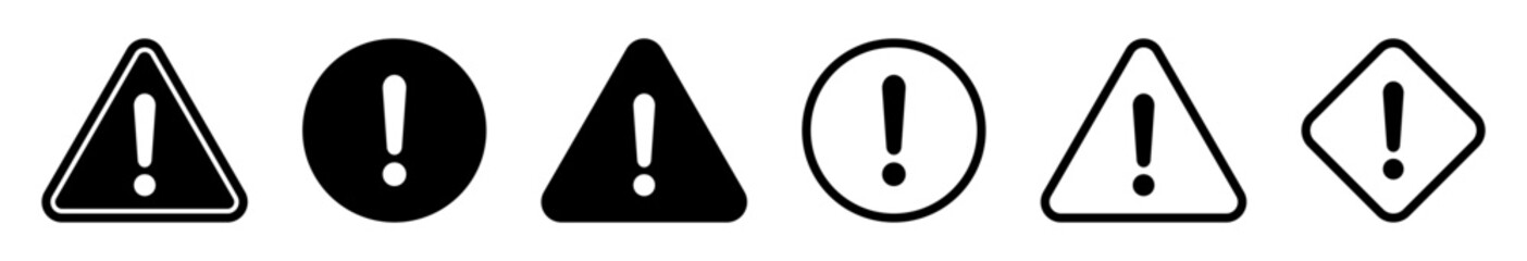 Set of caution, danger and warning signs