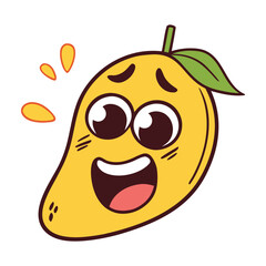 Mango With Funny Cartoon Face