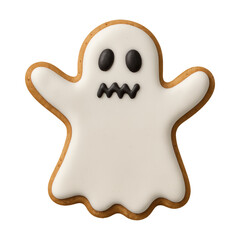 Real photo of halloween cookies on rustic plate with transparent background