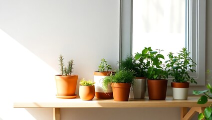 Bright Home Decor with Fresh Kitchen Herbs