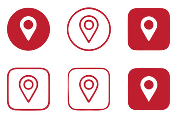 
Location pin icon set. Map navigation line style symbol. Gps location sign