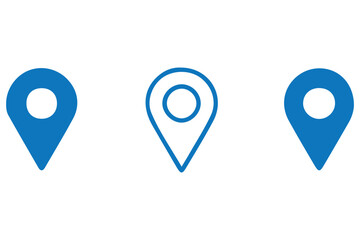 
Location pin icon set. Map navigation line style symbol. Gps location sign