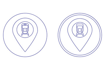 
Location pin icon set. Map navigation line style symbol. Gps location sign