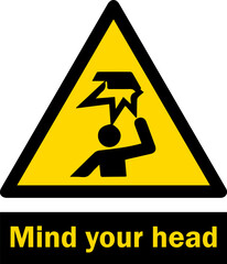 mind your head sign design for templates.