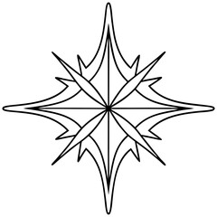 Obraz premium Simple star of bethlehem line art design. Elegant star of bethlehem illustration perfect for holiday cards and festive decorations.