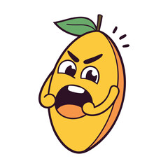 Mango With Funny Cartoon Face