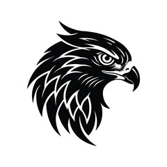 Fototapeta premium Black And White Eagle Head Profile Tribal Style Bird Vector Illustration Fierce Raptor Design Graphic
