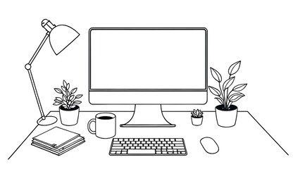 computer monitor and mouse