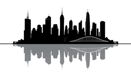 silhouette of city skyline