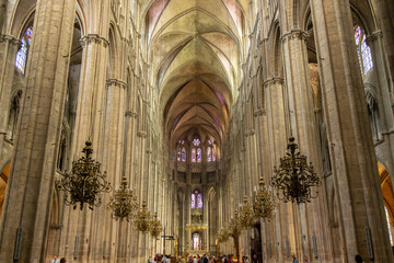 Majestic Interior of Bourges Cathedral in France