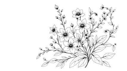black and white floral background