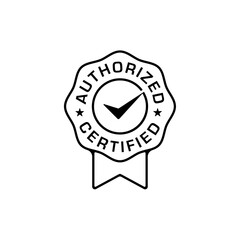 Authorized Certified Logo Badge with Outline Style Design Template.