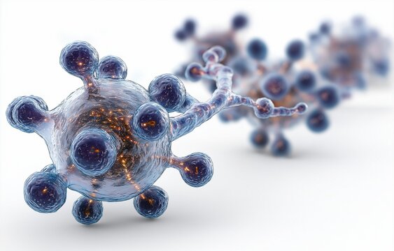 Macro view of an active receptor isolated on white