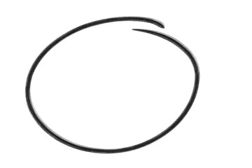 Hand Drawn Black Circle Isolated on Transparent Background, Sketch Doodle Marker Rings for Text Highlight and Logo Emphasis