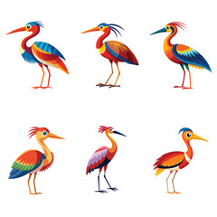 Coloring Seabird, Wading Bird, Tropical Bird, Animal Icon, Logo, Illustrations Vector