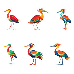 Coloring Seabird, Wading Bird, Tropical Bird, Animal Icon, Logo, Illustrations Vector