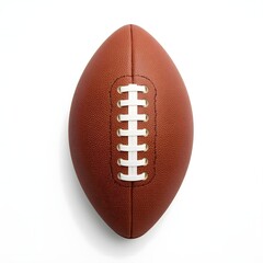 American Football High-Definition Image of a Classic Brown Leather Ball
