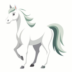 white horse vector illustration