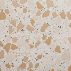 Decorative closeup view of terrazzo stones in beige color