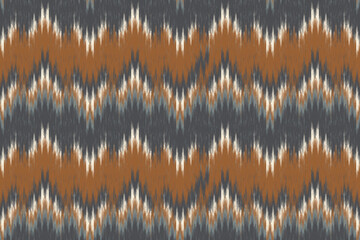Ikat seamless pattern, geometric design, motif ethnic handmade, Ikat ethnic tribal, boho colors seamless wallpaper. Ethnic Ikat abstract background art.Illustration for greeting cards, printing