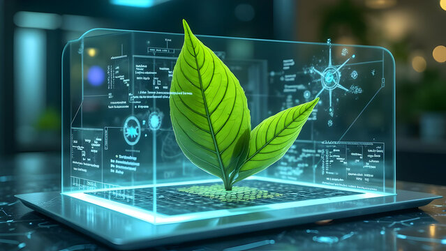 Futuristic Biotech Workstation Molecular Analysis