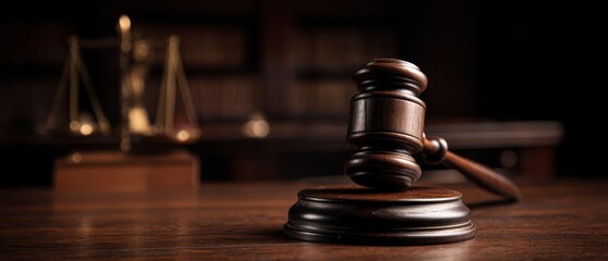 Gavel and scales of justice law court legal system concept image