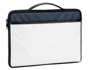Fireproof document bag with a zipper for safe storage on a transparent background
