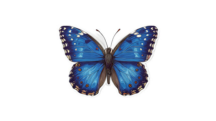 blue butterfly isolated on white