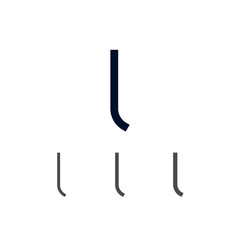 Art modern lowercase letter L made logo style